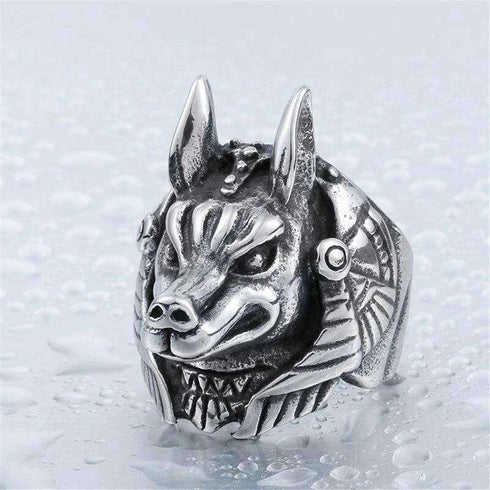 Bague Loup Égypte (Acier)